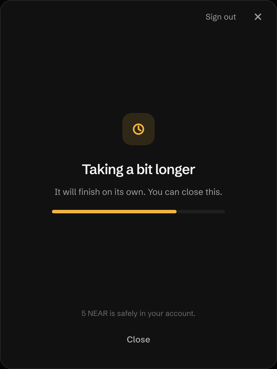 Taking a bit longer It will finish on its own. You can close this.