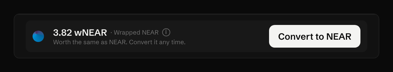 Worth the same as NEAR. Convert it any time.
